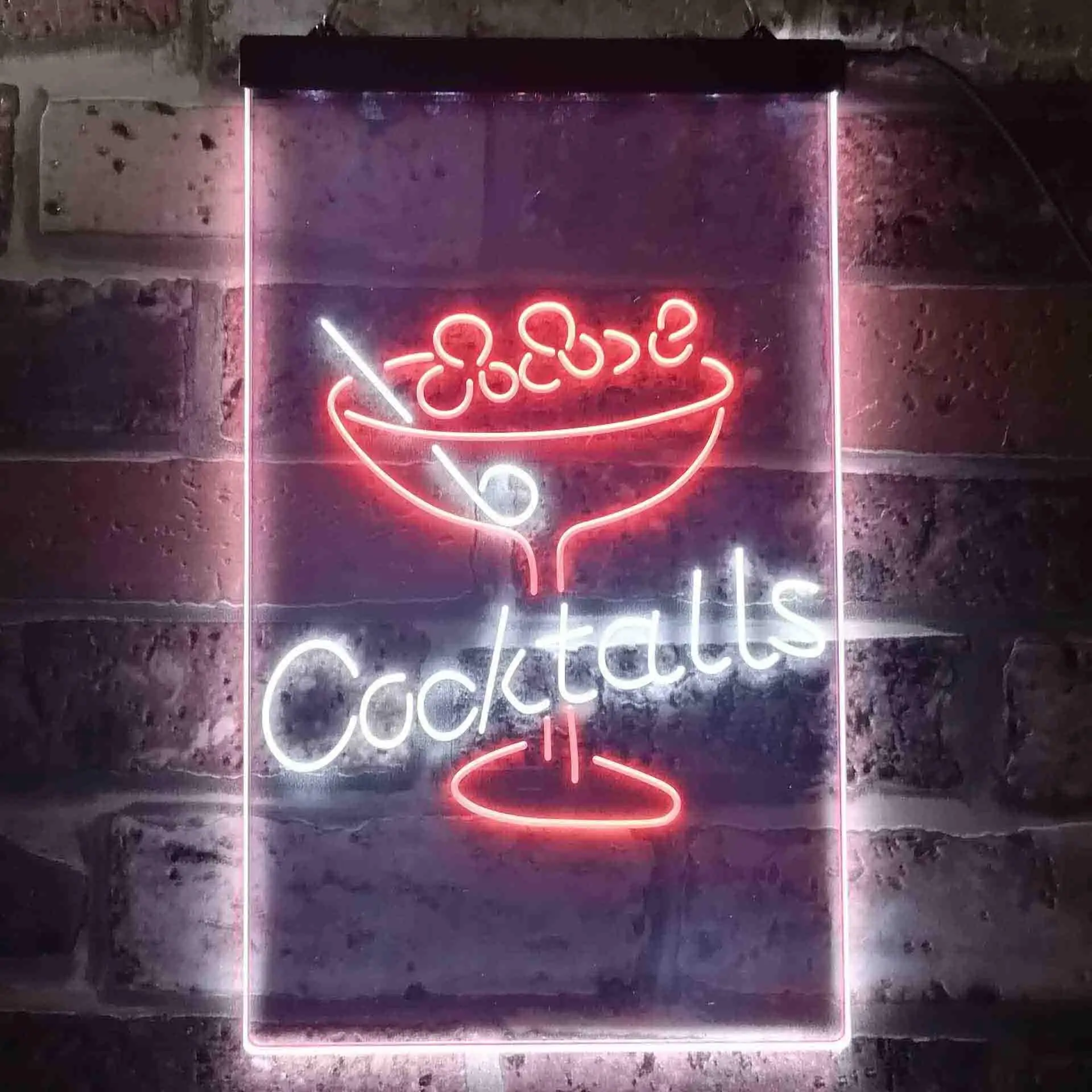 

Cocktails. Drink Glass Dual Color Led Neon Sign st6-i3539
