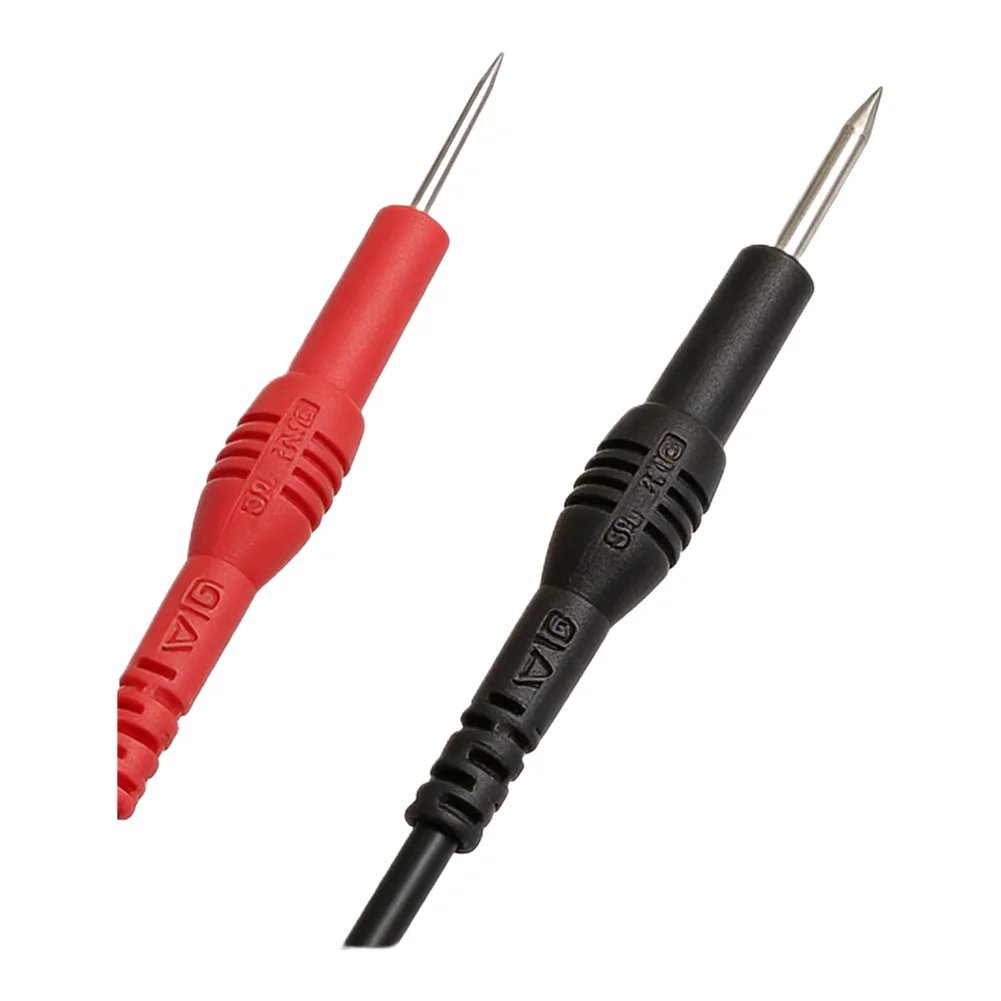 2PC Test Leads Featuring Spoon Back Probes and For 4mm Banana Ends for Use in Manufacturing and Technical Environments