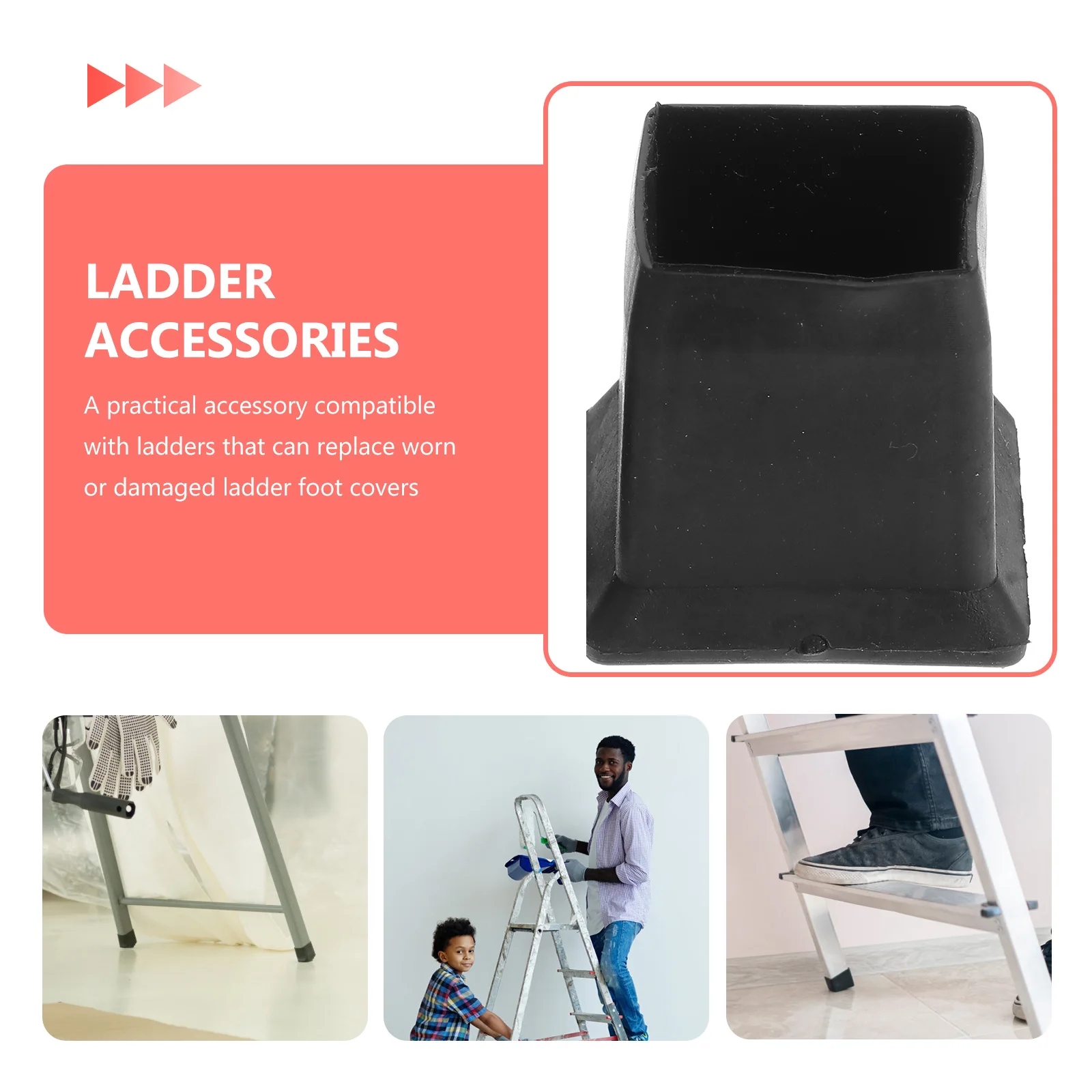 

2Pcs Ladder Feet Protective Covers Anti-Slip Rubber Pads for Folding Telescopic Engineering Ladder Non-Skid Foot Pads Durable