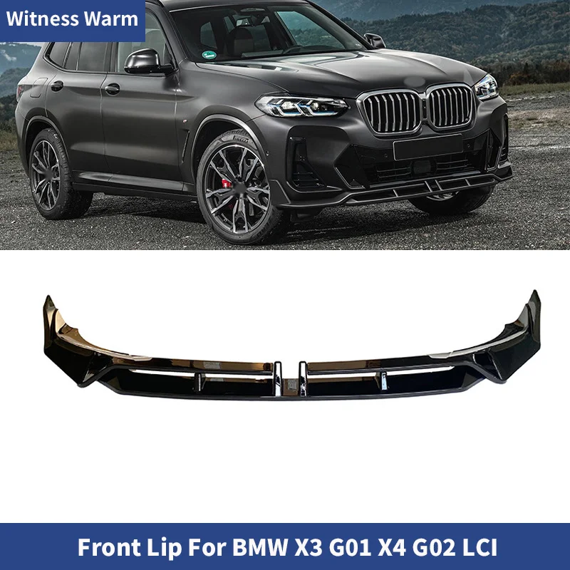 

For Bmw X3 G01 X4 G02 IX3 20d 30i 30d M40i M40d 2021-2024 Front Shovel Front Bumper Lip Spoiler Splitter Diffuser