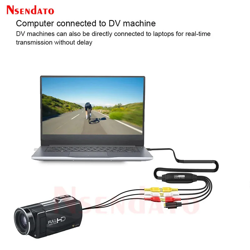 USB AV レコーダービデオオーディオキャプチャボックス 1080p 30hz VHS TV DVD VCR オーディオキャプチャカードアダプタ RCA から USB ビデオコンバータ Mac 用