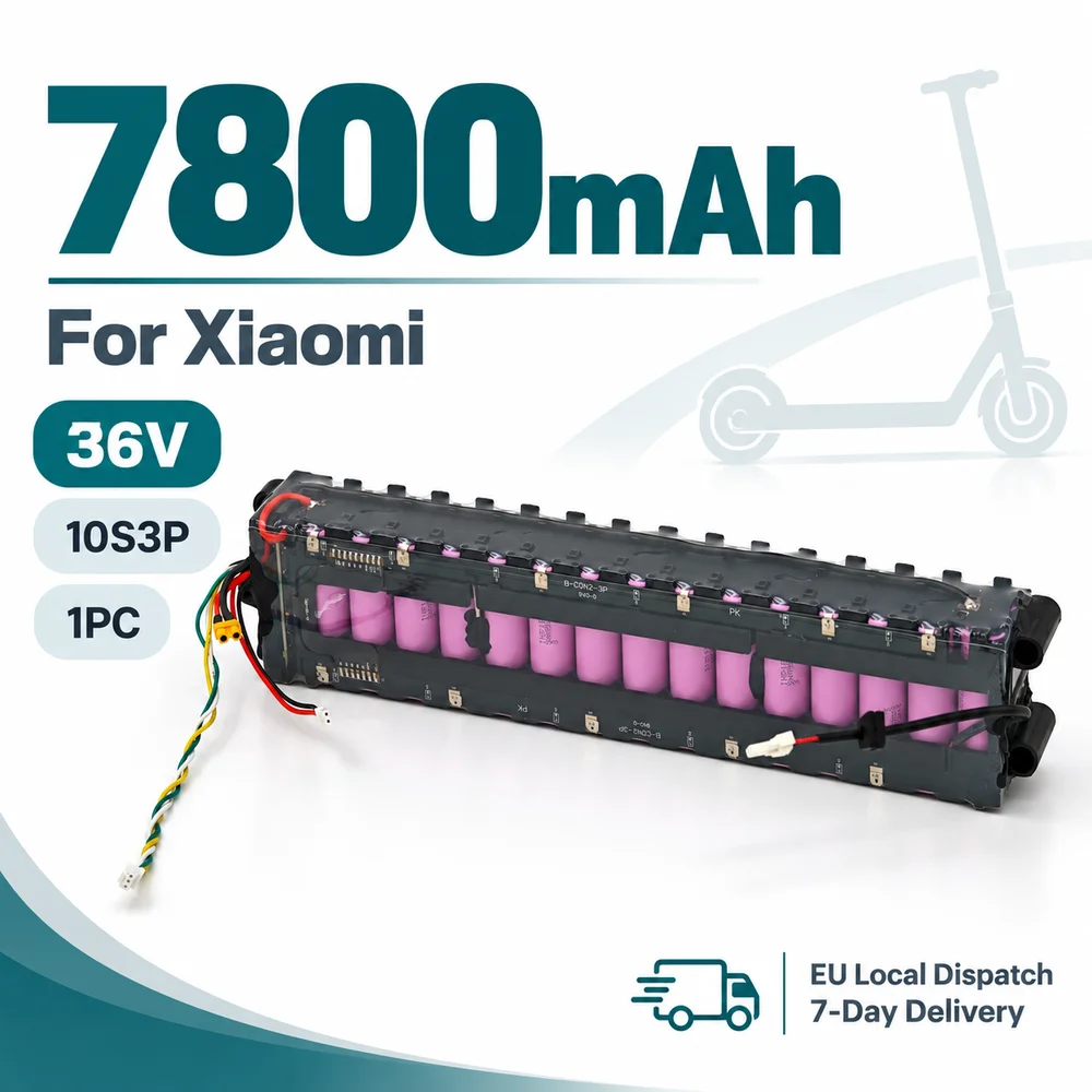 Per Xiaomi M365, batteria agli ioni di litio 36V 7800mAh 7.8Ah 10S3P 18650, selezione di ricambio con controllo del dispositivo e BMS, sistema di ricarica 42V, opzioni da 1 o 2 pezzi