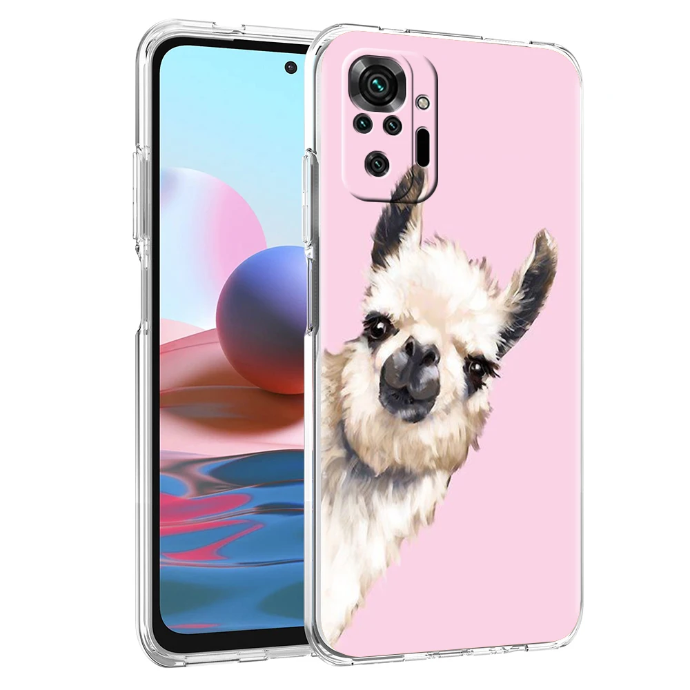 Lama Llama Alpacas Transparent Phone Case for Redmi Note 11 11T 10S 8A 9A 9C 7 8 9 10 K40 4G Plus Pro 4G Soft Cover Shell Coque