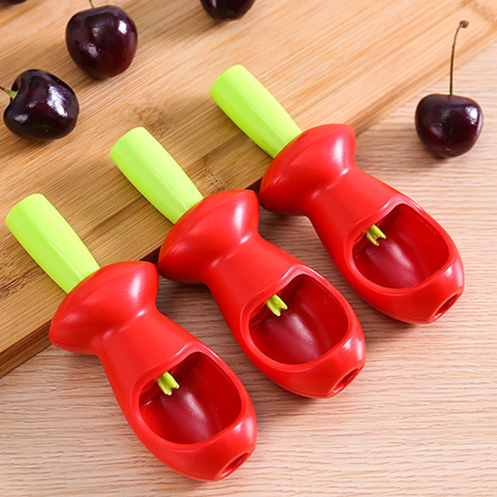 

2Pcs Handy Cherry Pitter Fruit Core Remover Kitchen Gadget Comfortable Grip Cherry Seed Extractor Red