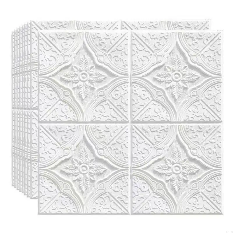 10Pcs Tile Brick Wall Sticker Waterproof Background Wall Wallpaper For Bedroom L43B