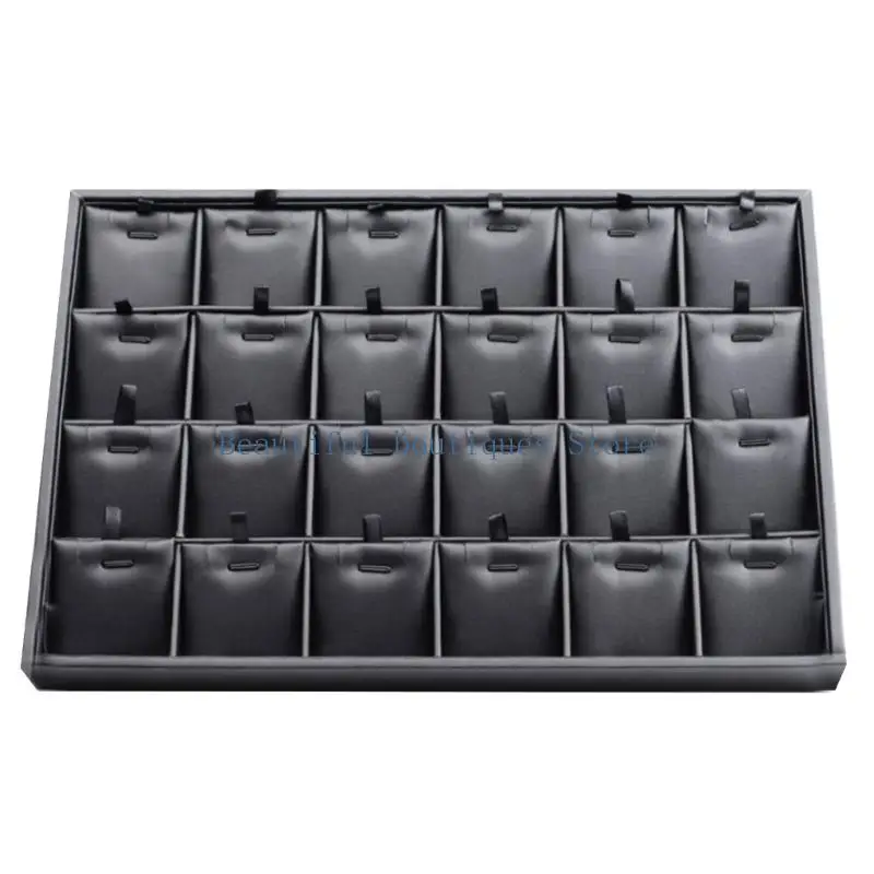 U4LF Compact Leather Jewelry Storage Tray For Earrings Bracelets Necklaces