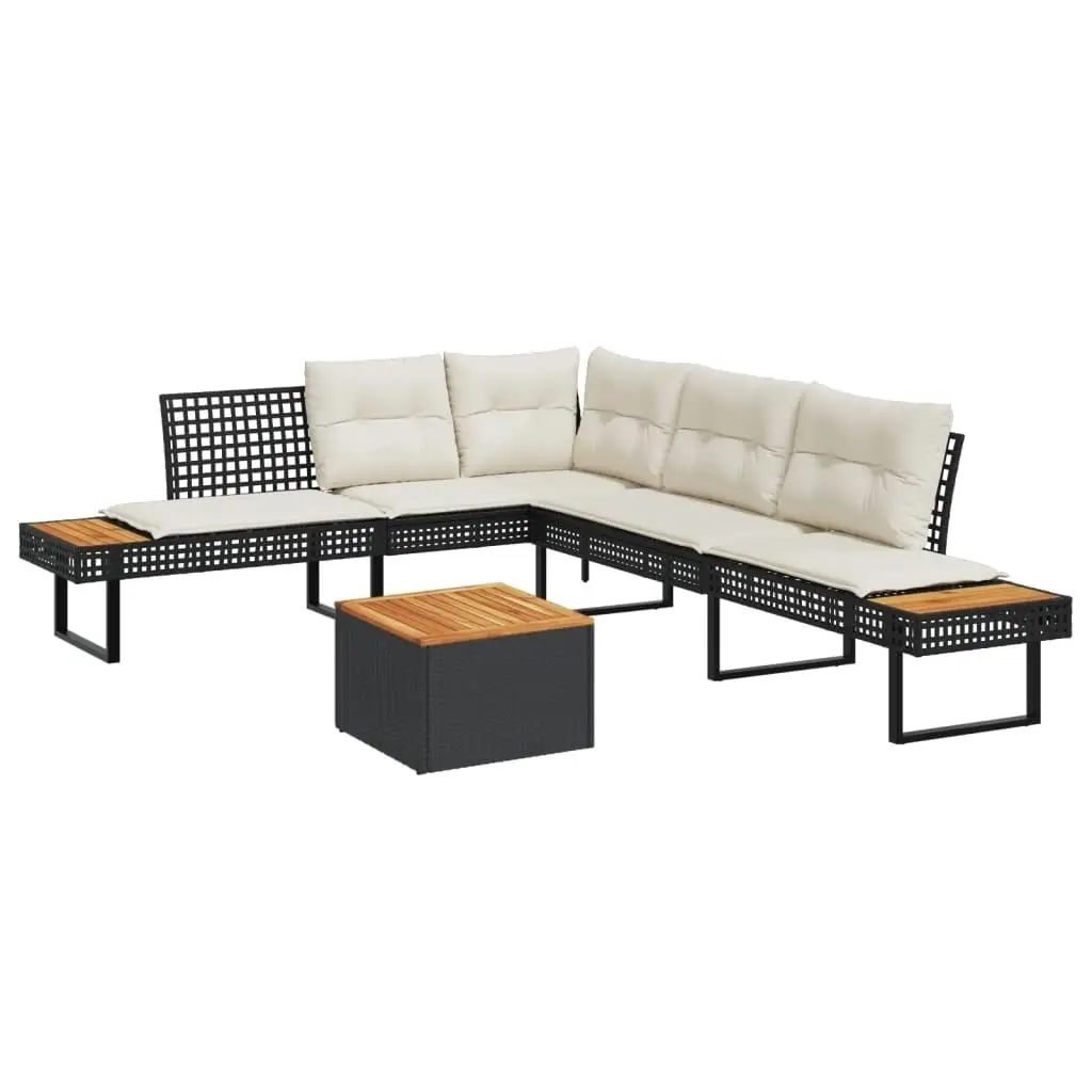 

Luxurious Black Garden Sofa Set Stylish Outdoor Furniture Comfortable Seating for Patio Backyard Deck Relaxation