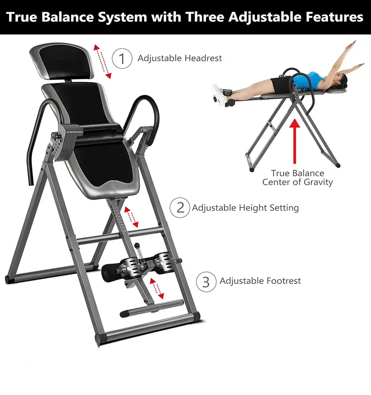 Inverted Table Wellshow Inversion Table With Adjustable Headrest, Reversible Ankle Holders, And 300 Lb Weight Capacity