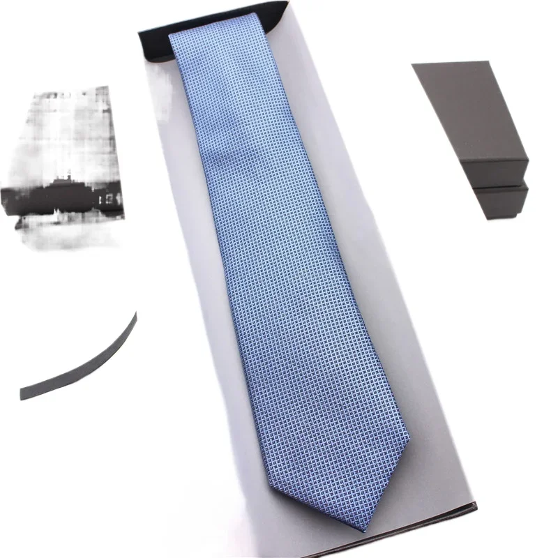 New Lake Blue 100 % Maulbeerseide, 8 cm hochwertige Business-Krawatte für Herren, dekoratives Hemd, Anzug, Hochzeit des Bräutigams, Bankett, Geschenk für Männer