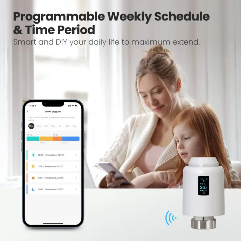 

Регулятор температуры Alexa Home, регулирующий клапан Tuya Zigbee, термостат, умная термостатическая головка, радиатор, клапан, привод, нагрев