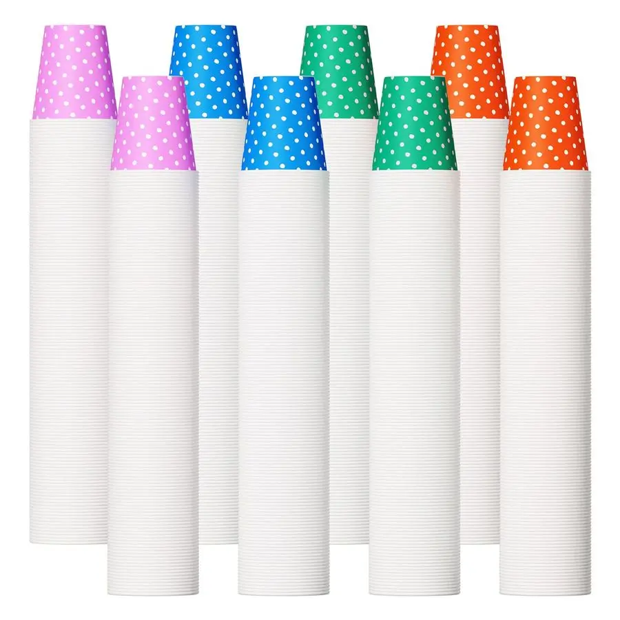 

Набор бумажных стаканчиков 5 унций, разноцветные одноразовые стаканчики, маленькие стаканчики для ополаскивателя для рта, стаканчики для холодных напитков для вечеринок, путешествий и мероприятий