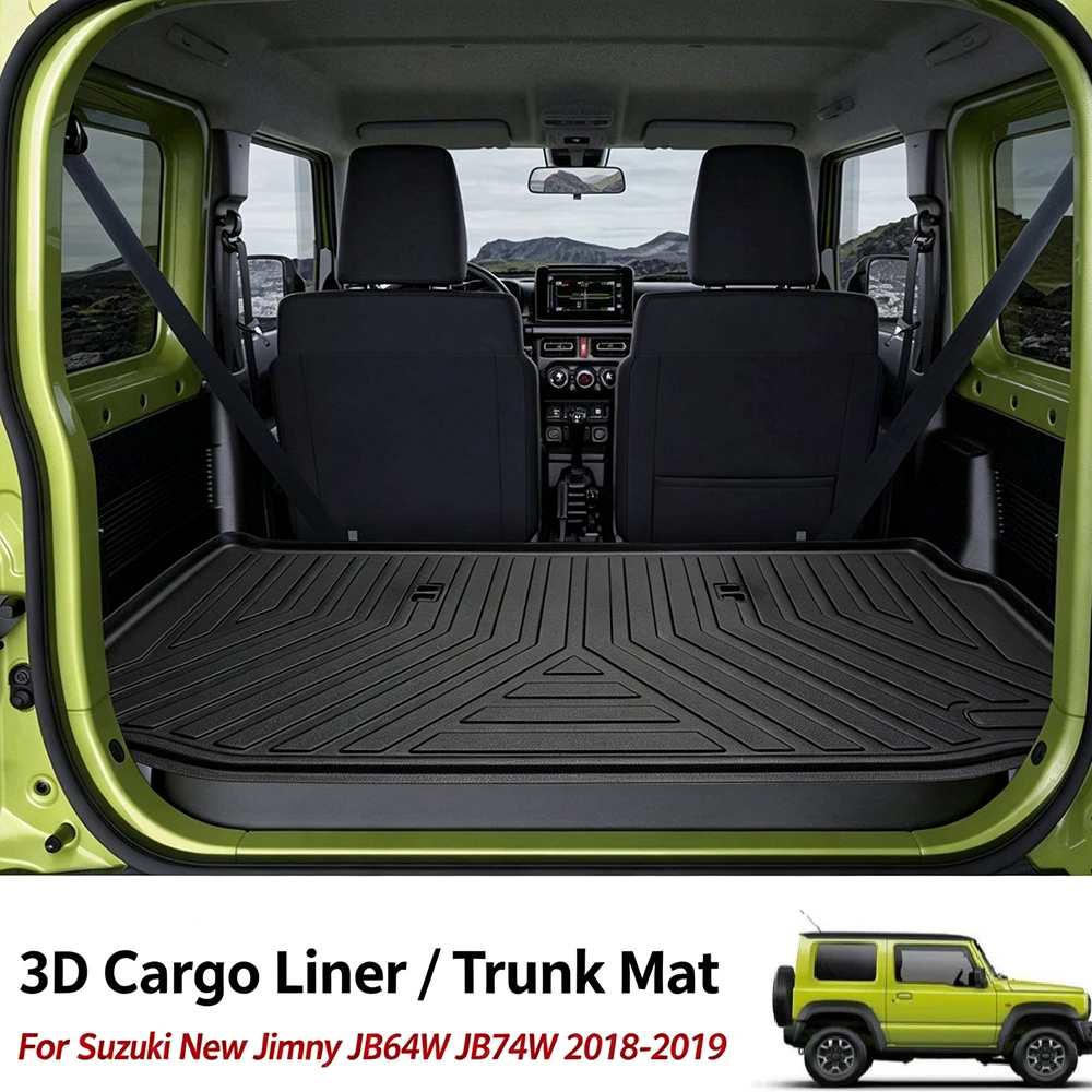 3D Rear Trunk Cargo Liner Mat Car Interior Modification Parts Waterproof Non‑Slip Luggage Pad For Suzuki Jimny JB64 JB74 2019+