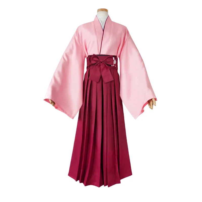 

Fate Grand Order Okita Souji Cosplay Costume Japanese Yukata Girls Kimono Suits Women Tops Dress Halloween Carnival Party Outfit