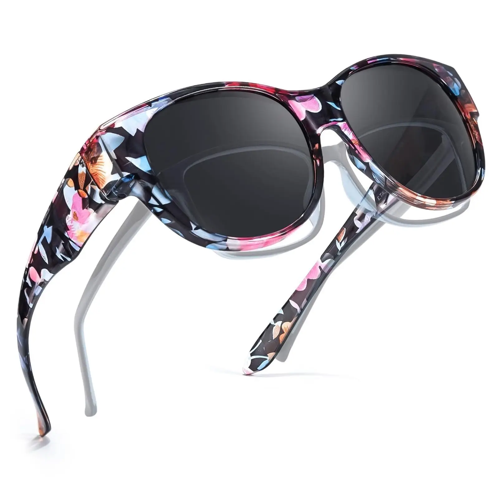 

Polarised Fit Over Sunglasses for Women, Cat Eye Round UV400 Over Glasses Sunglasses, Polarized Sun Shades for Driving Outdoor