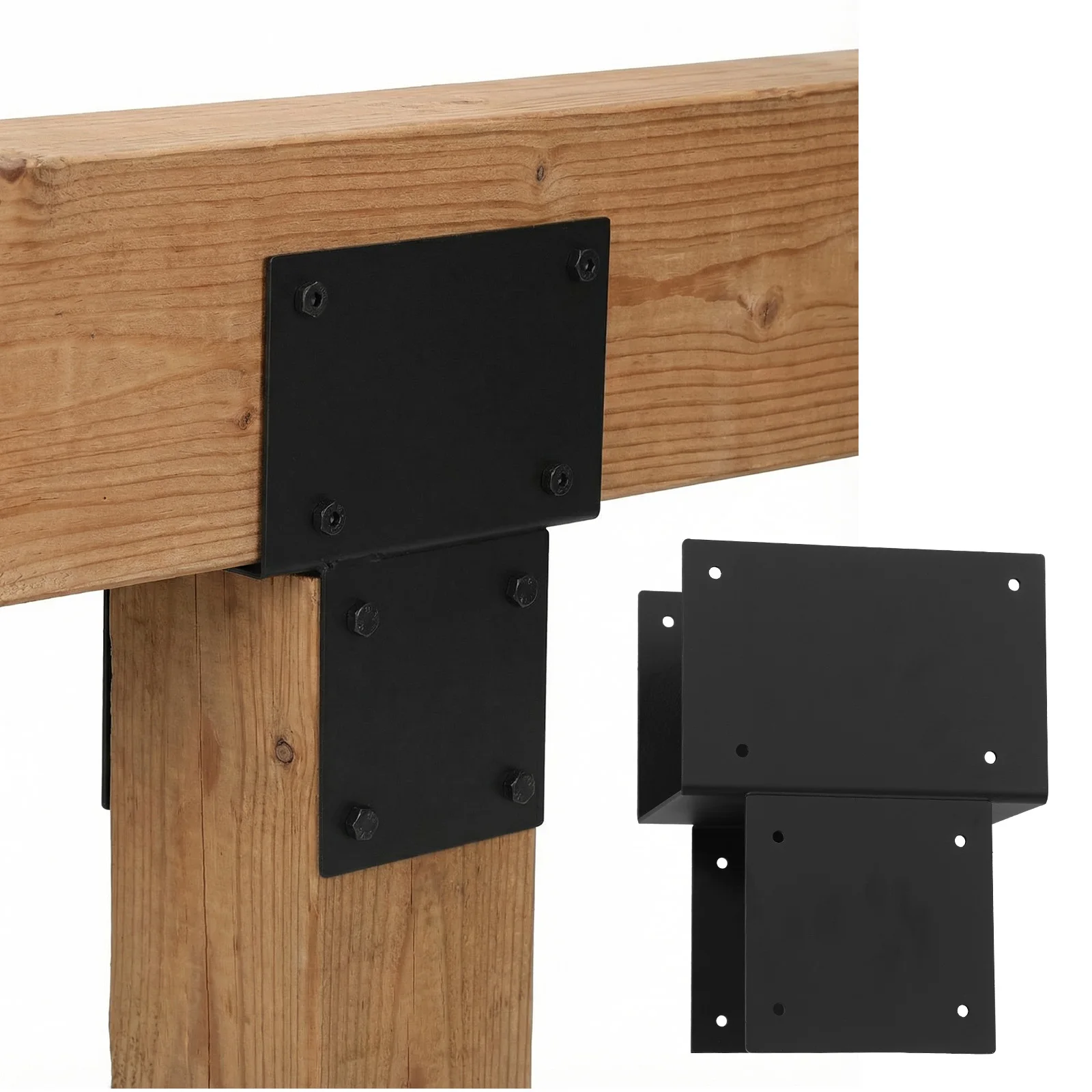 

2 Pack Galvanized Steels Pergola Connector Brackets 6x6 Post Anchor Inside Mount Bracket Steel Post Anchor Connector for Wood