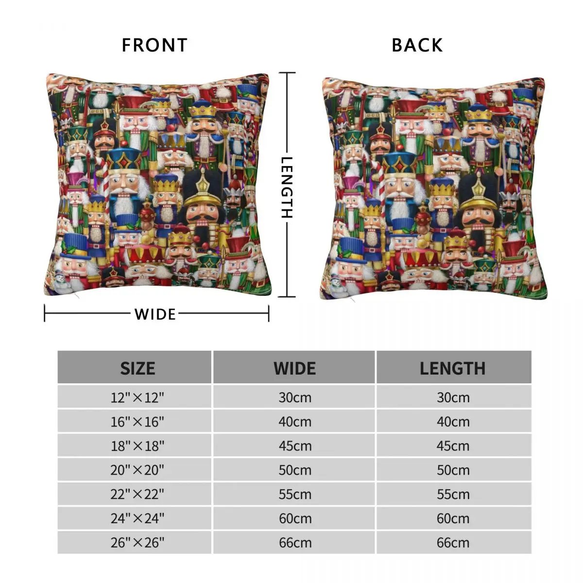 Nutcracker Extravaganza Square Pillowcase Polyester Linen Velvet Pattern Zip Decor Throw Pillow Case Home Cushion Cover 18