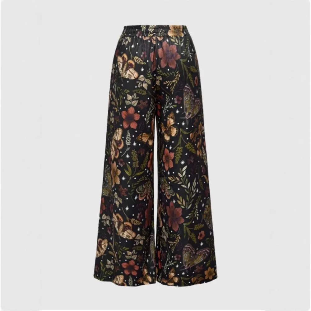 MsChuh Casual Loose Wide Legs Trouser Pants All-match Retro Bohemian Personality Women's Clothing Vacation Contrast Fashionable