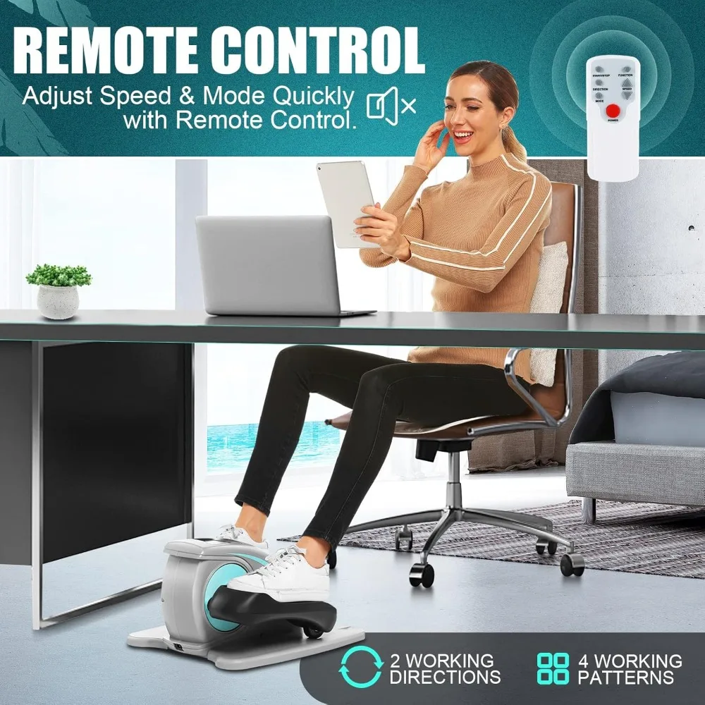 آلة بيضاوية للجلوس لكبار السن والكبار - تمرين ساق كهربائي هادئ ومحمول للاستخدام المكتبي