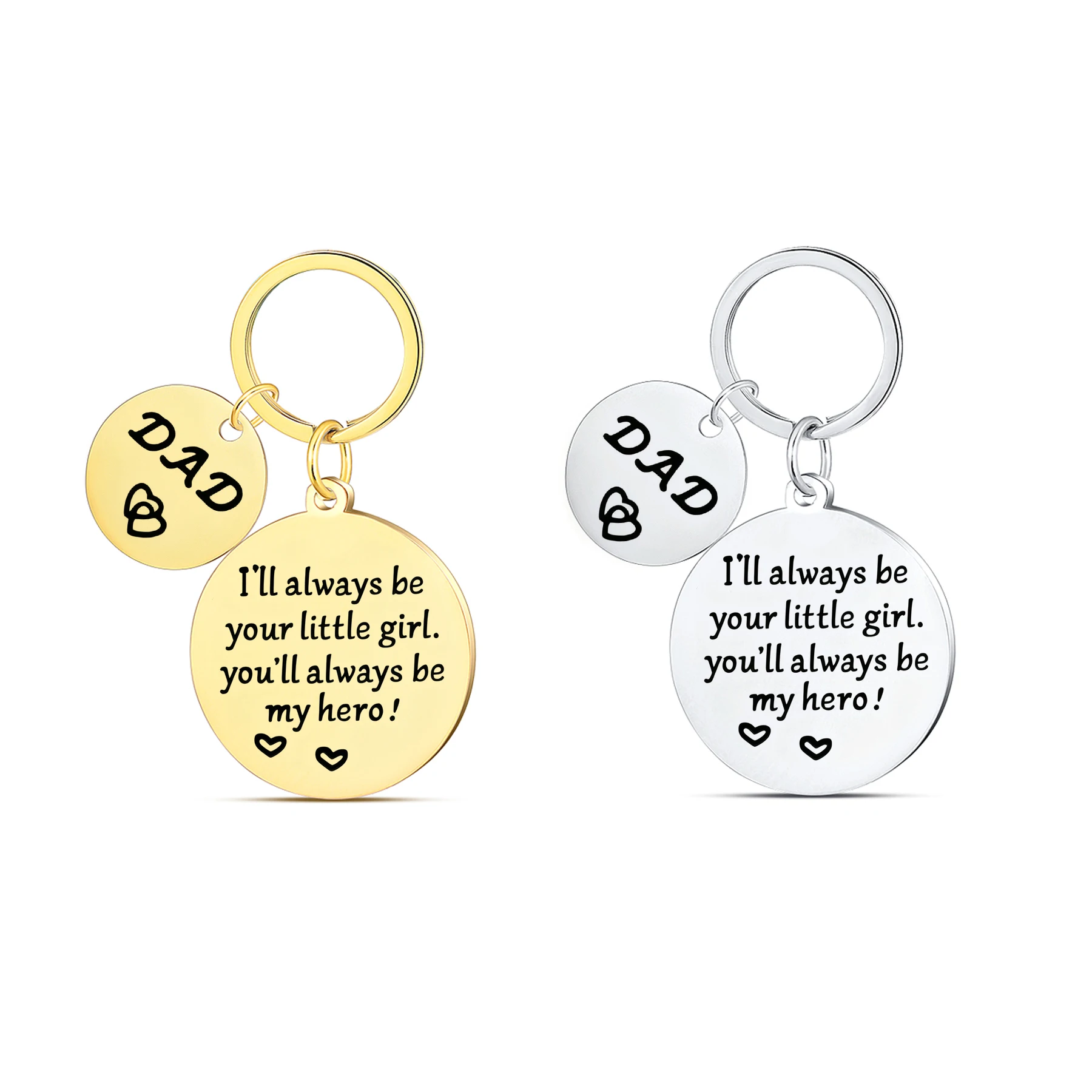 Father's Day Gift Dad Daughter Keychain Engraved 