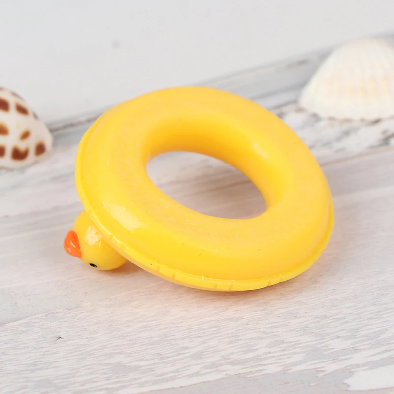 Anneau de bain de canard jaune l'inventaire pour les courses de beurre, décor de maison, jouets de simulation pour enfants, 1:6, 1:12, 4.5cm x 2cm