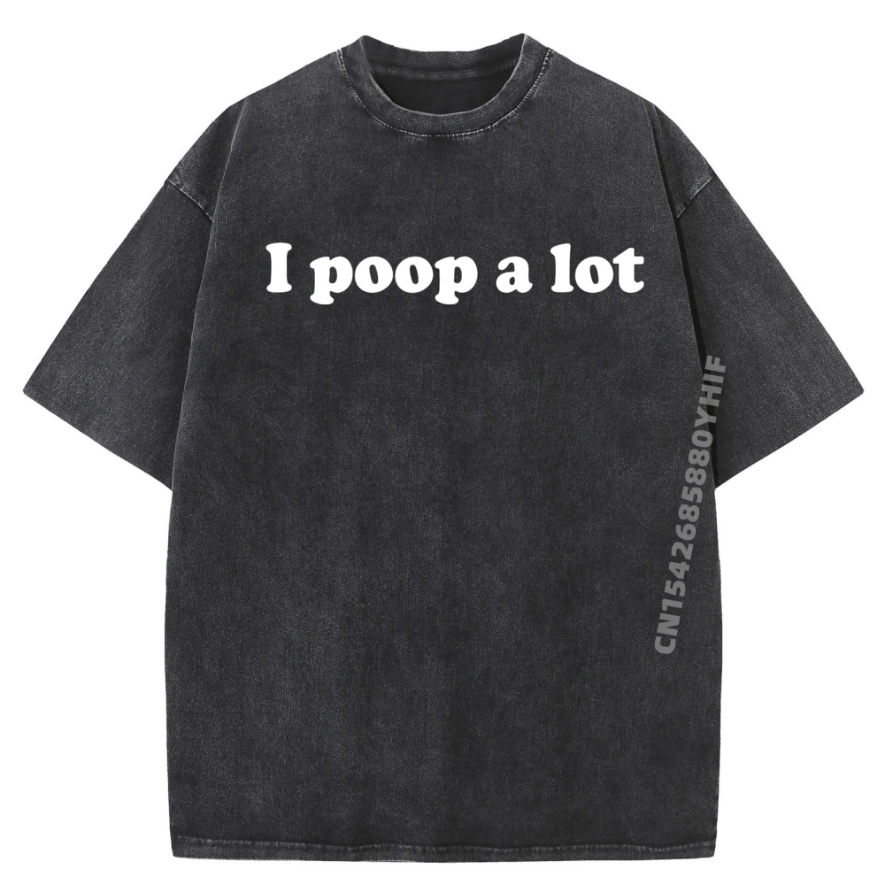 

Забавная надпись Meme I Poop A Lot, черные футболки с рисунком, роскошная футболка, мужская хлопковая удобная стираная дизайнерская одежда