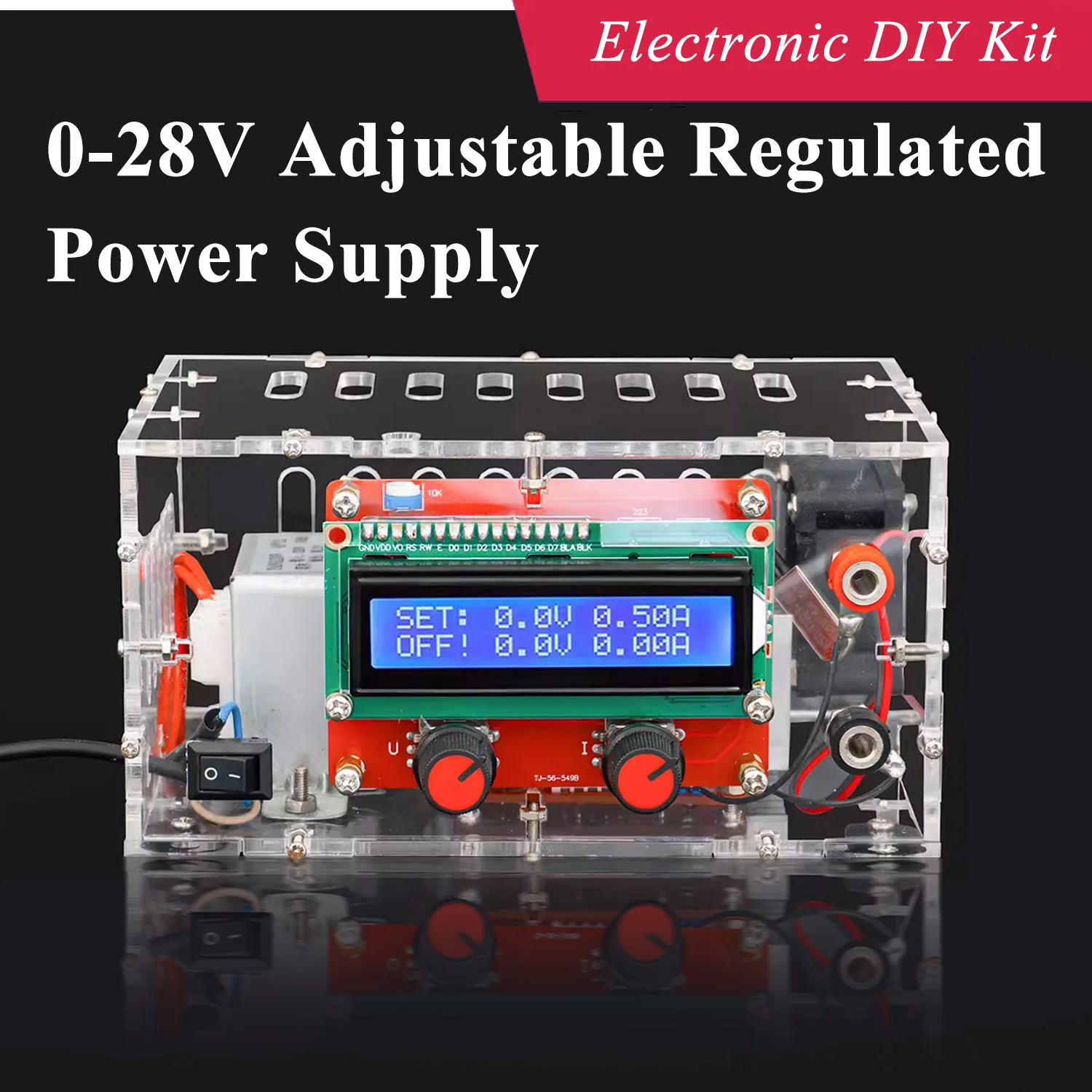 0~28V Adjustable DC Regulated CNC Power Supply Kit 0.01-2A Constant Current Source Current Limiting Protection Kit