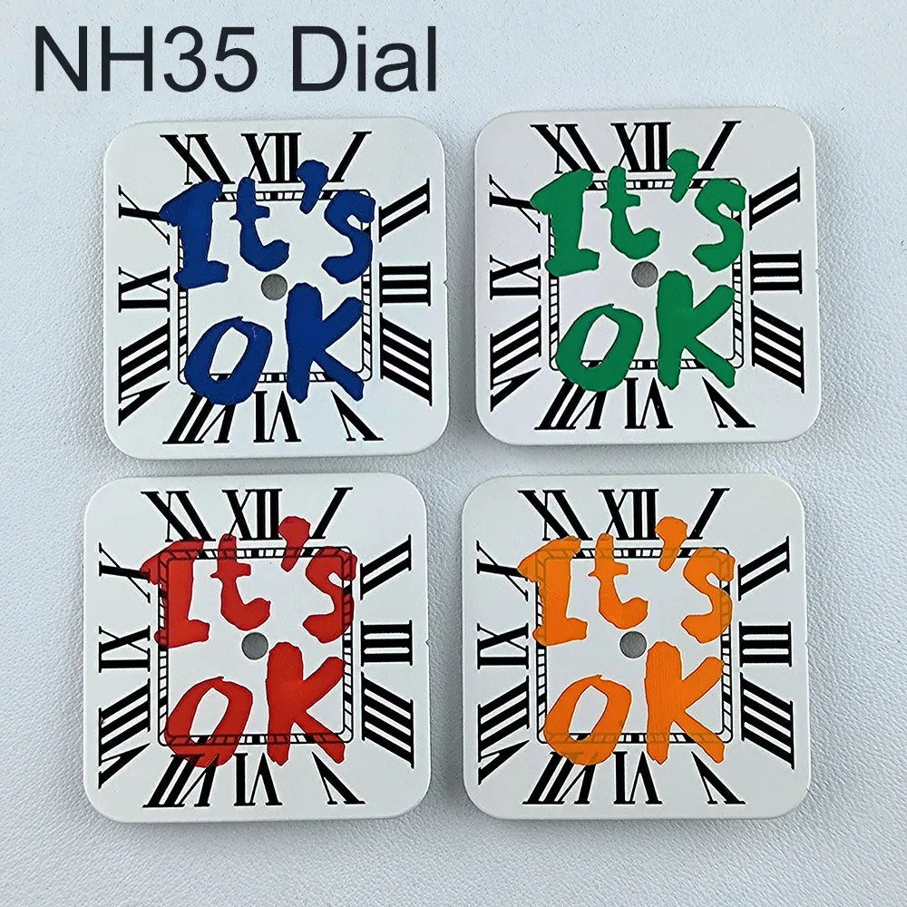 

NH35 Dial Square Dial Men's Watch Dial Roma Numeral Dial Square watch fit NH35 movement NH series Repair tools