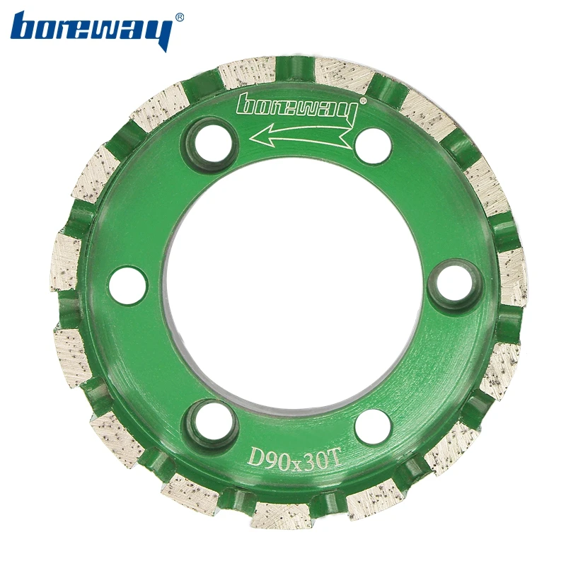 

Boreway 1PC D90*30T*50H Countinuous Cyclone Gauging Wheel CNC Standard Stubbing Wheel For Granite Marble Stone Fast Stock Remove