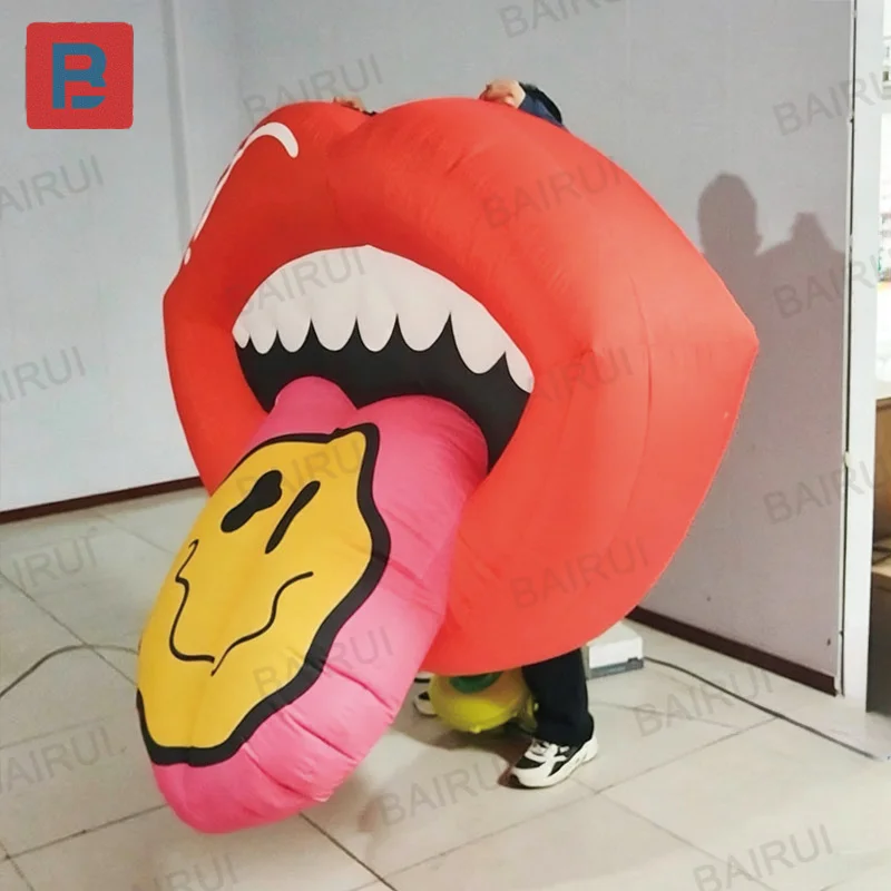 Inflatable red lips, with blower, hanging style, custom inflatable red lips for advertising party decoration