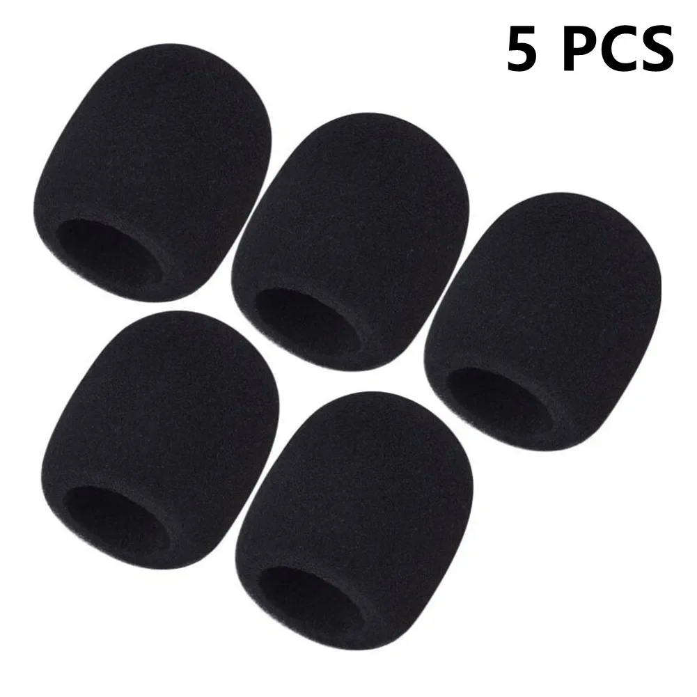5pcs/kit Microphone Cover Foam Mic Cover Windscreen Protective Cap Cover Suitable For Most Standard Handheld Microphone