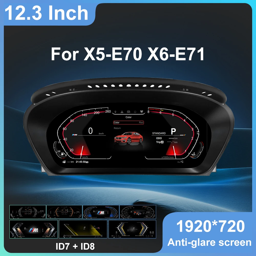 

Cluster Dashboard 7UI For BMW E70 X5 2006-2013 E71 X6 2007-2013 speedometer LCD instrument panel HUD digital CIC CCC
