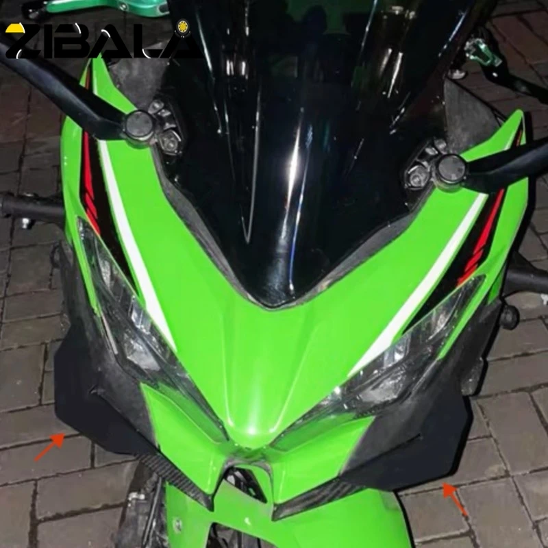 

2024 Motorcycle Aluminum Front Wing Fairing Winglets For Kawasaki Ninja 250 Ninja 400 2018 - 2023 Downforce Wings Air Deflector