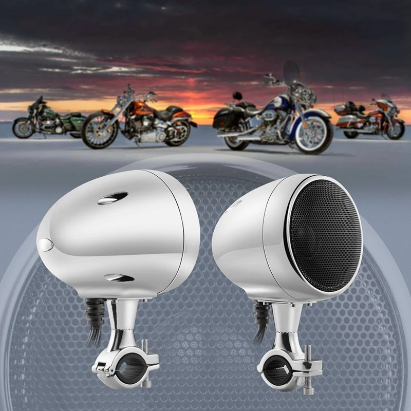 4 Inches Motorcycle Stereo Bluetooth Radio Speakers Waterproof Motorcycle Stereo Bluetooth Radio Speakers With USB AUX MP3