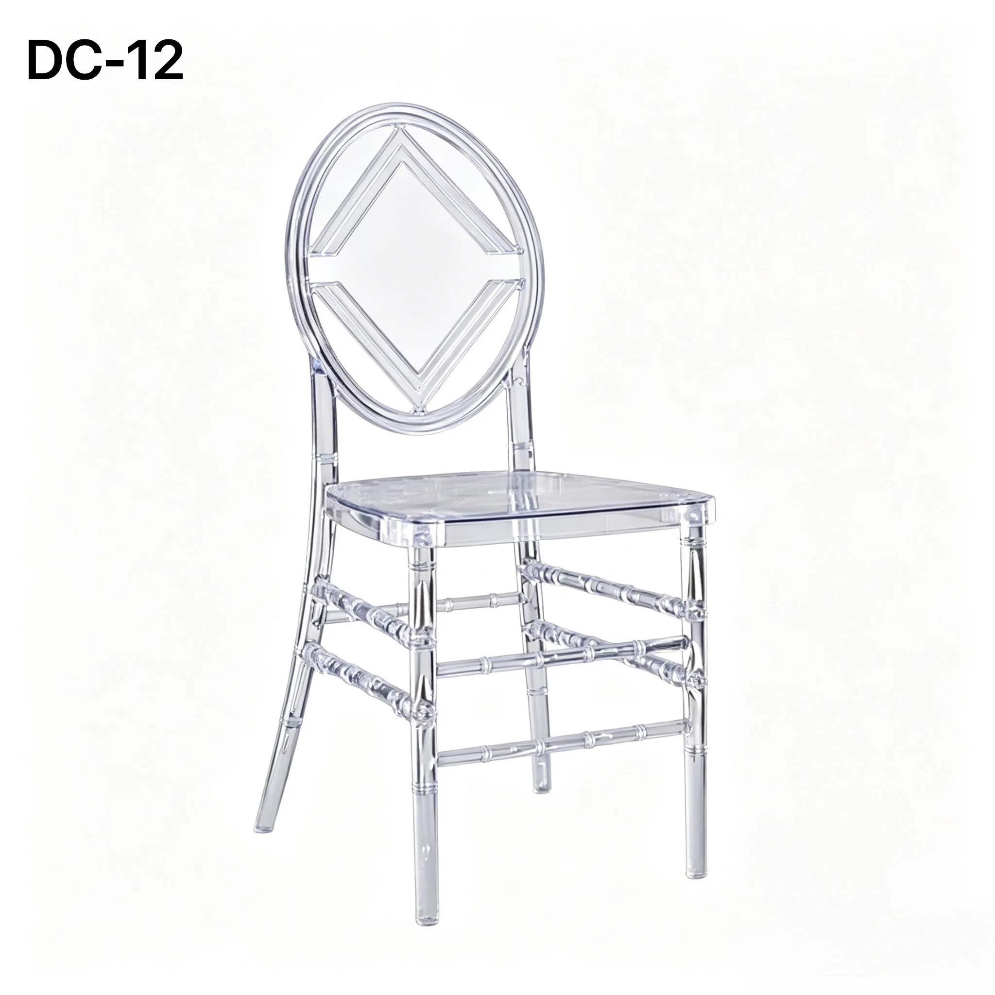White Transparent Phoenix Napoleon Clear Crystal Plastic Acrylic Resin Chiavari Wedding Chair