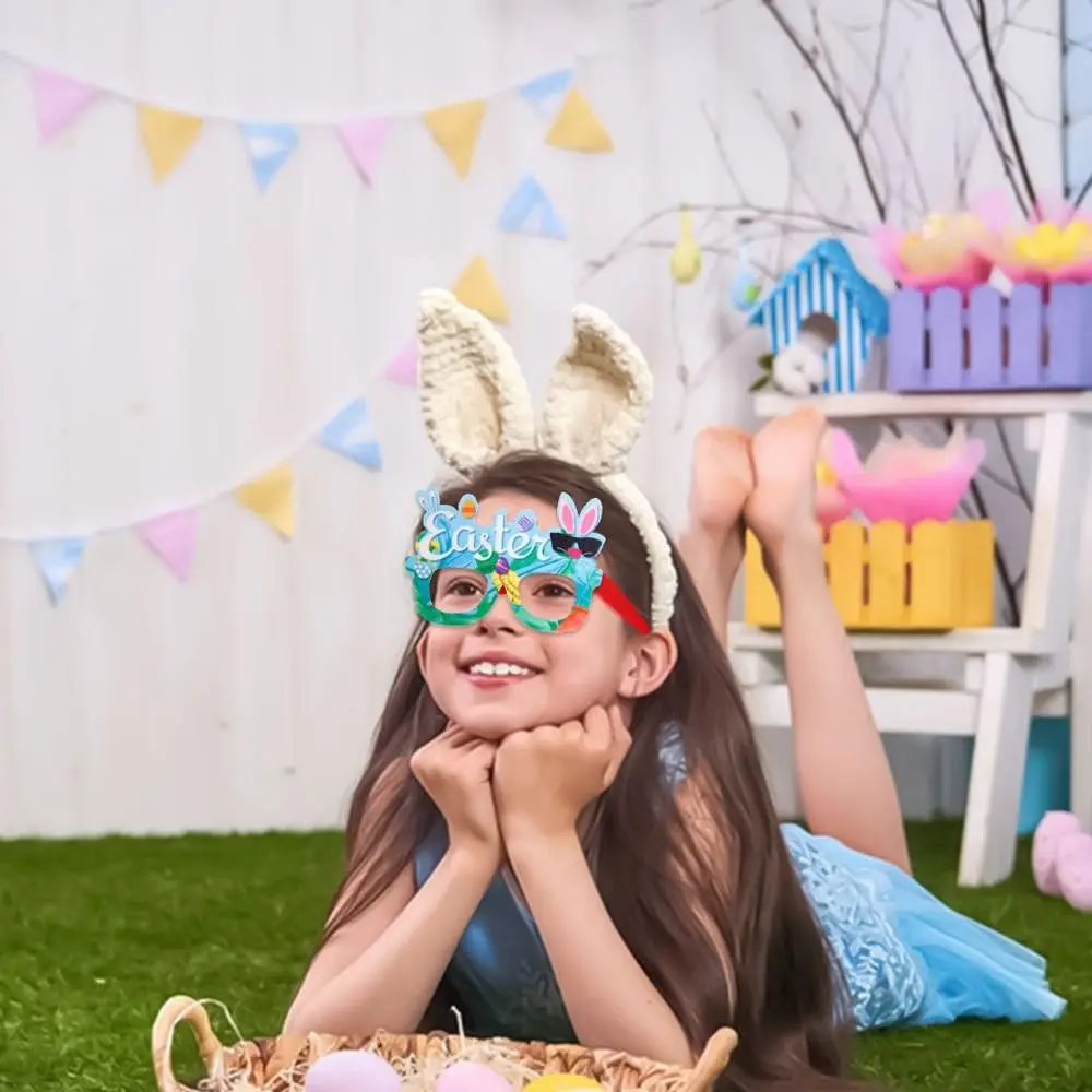 

Easter Rabbit Easter Glasses Toy Fun Creative Visible Easter Bunny Party Glasses Chick Carrot Painted Eggshell Photo Prop Kids