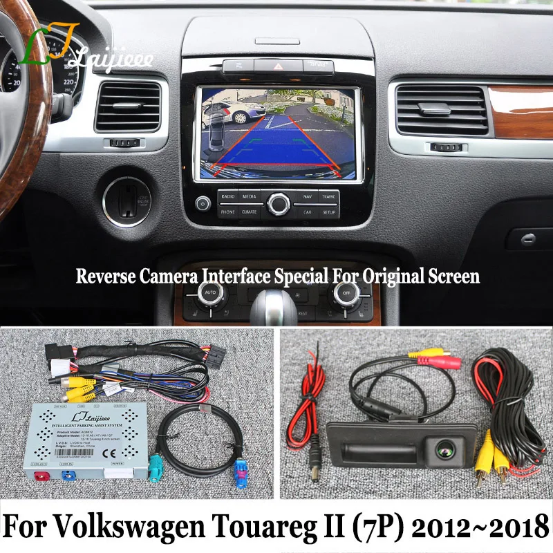 Dla Volkswagen VW Touareg 7P 2011~2018 Oryginalny 6,5- lub 8-calowy ekran HD Night Vision Pomoc w parkowaniu Przednia kamera cofania
