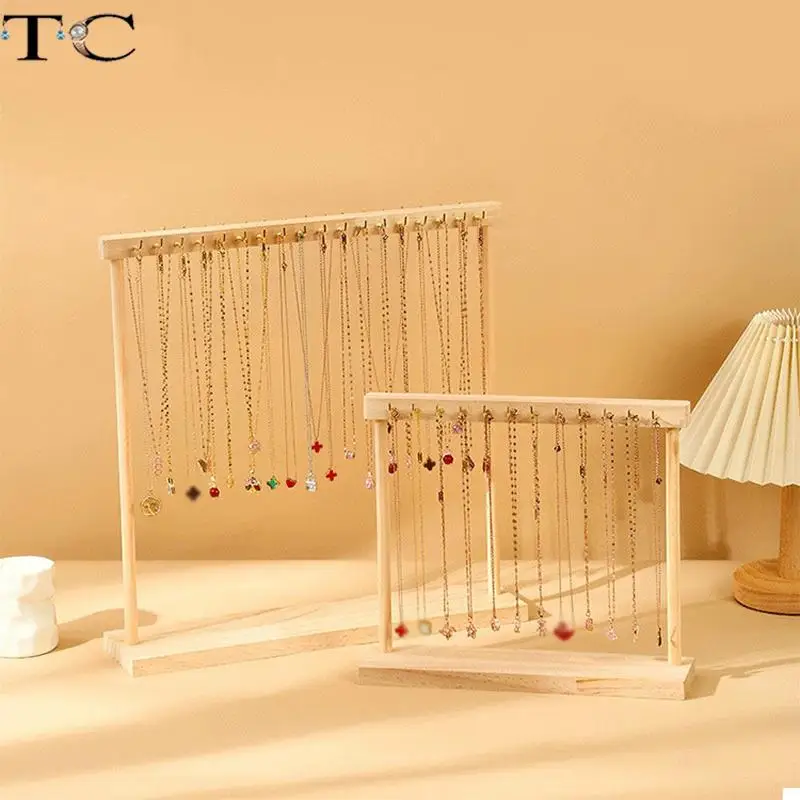 Table Hanging Jewelry Organizer Jewelry Stand Holder Display Stand with Jewelry Tray Base solid wood frame Rack Holder