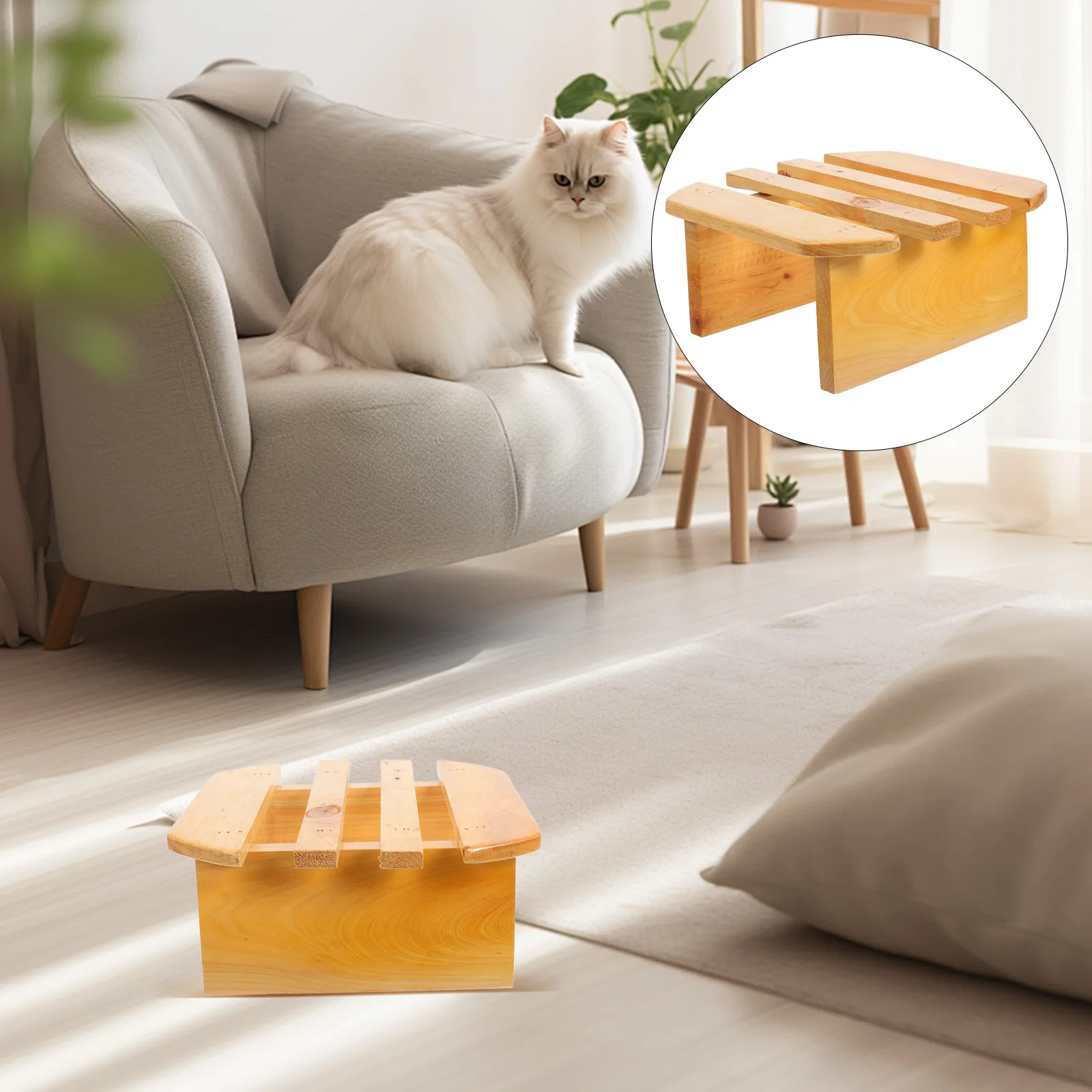 

Wooden Solid Stepping Durable Solid Wood Comfortable Small Stools Foot Bed Stool Bathing Stepping Stool Experience