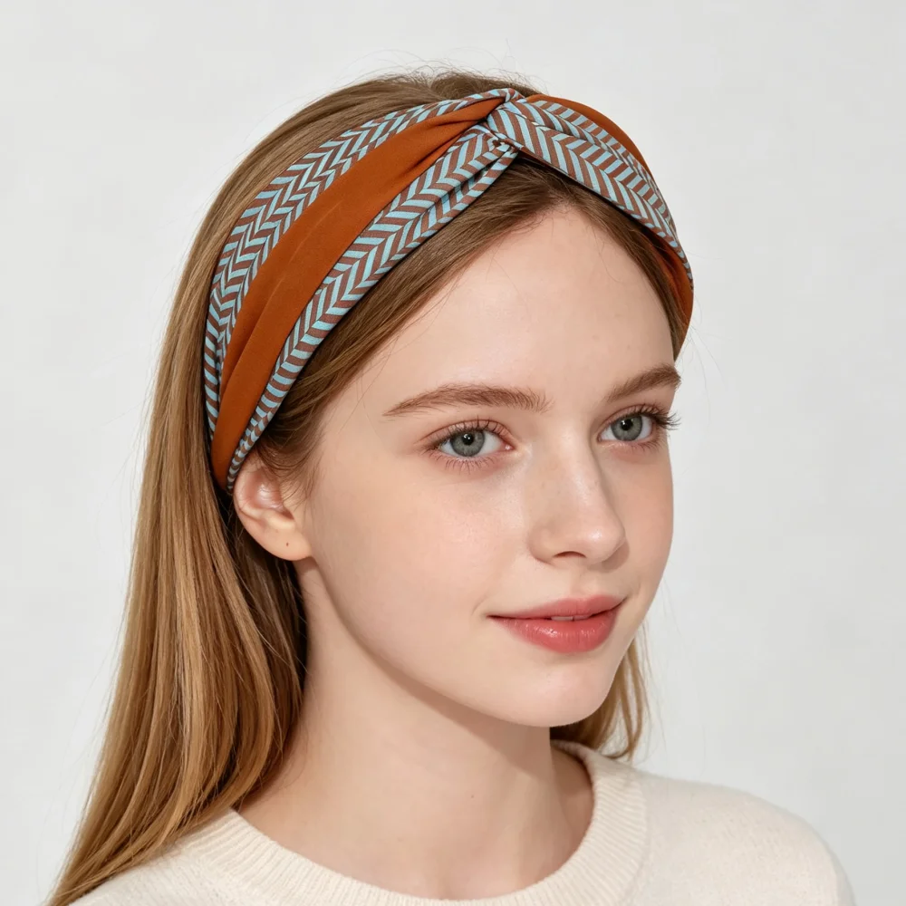 Vintage Floral Knotted Headbands for Women Soft Fabric Twisted Hair Hoop Non Slip Hairbands Daily Makeup Hair Accessories