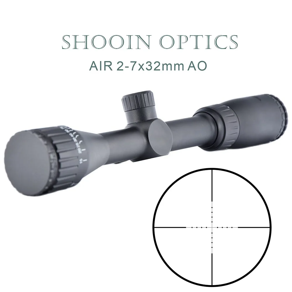 Shooin Optics Scope AIR 2-7x32 AO 1/4 MOA 1 Inch Tube For Hunting Riflescope