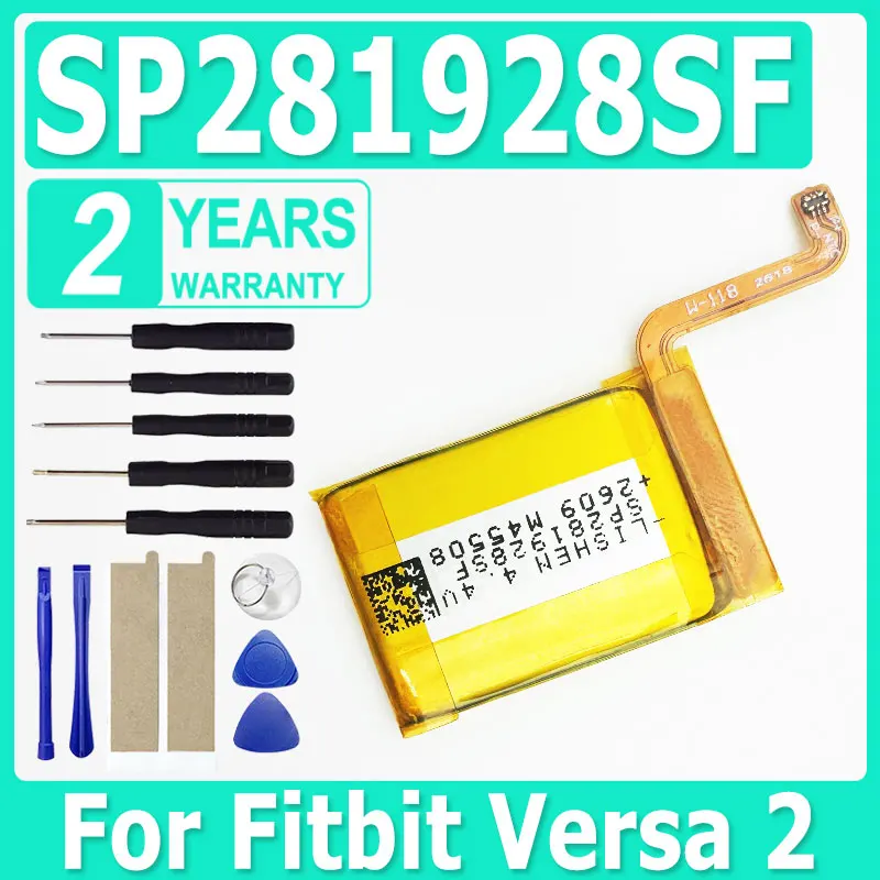 

SP281928SF аккумулятор для умных спортивных часов Fitbit Versa 2, беспроводной аккумулятор AKKU + бесплатные инструменты