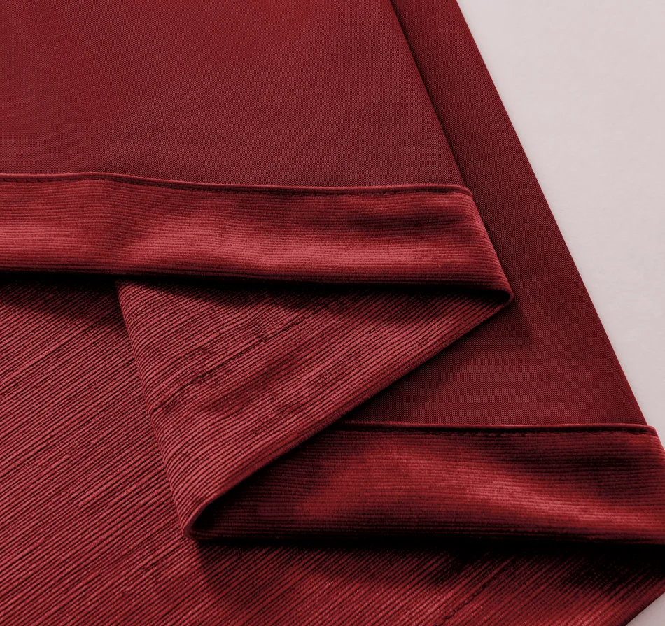 2Panels Luxurious Slubed Pattern Velvet Curtains with Rod Pocket For Bedroom Living Room Home Decor