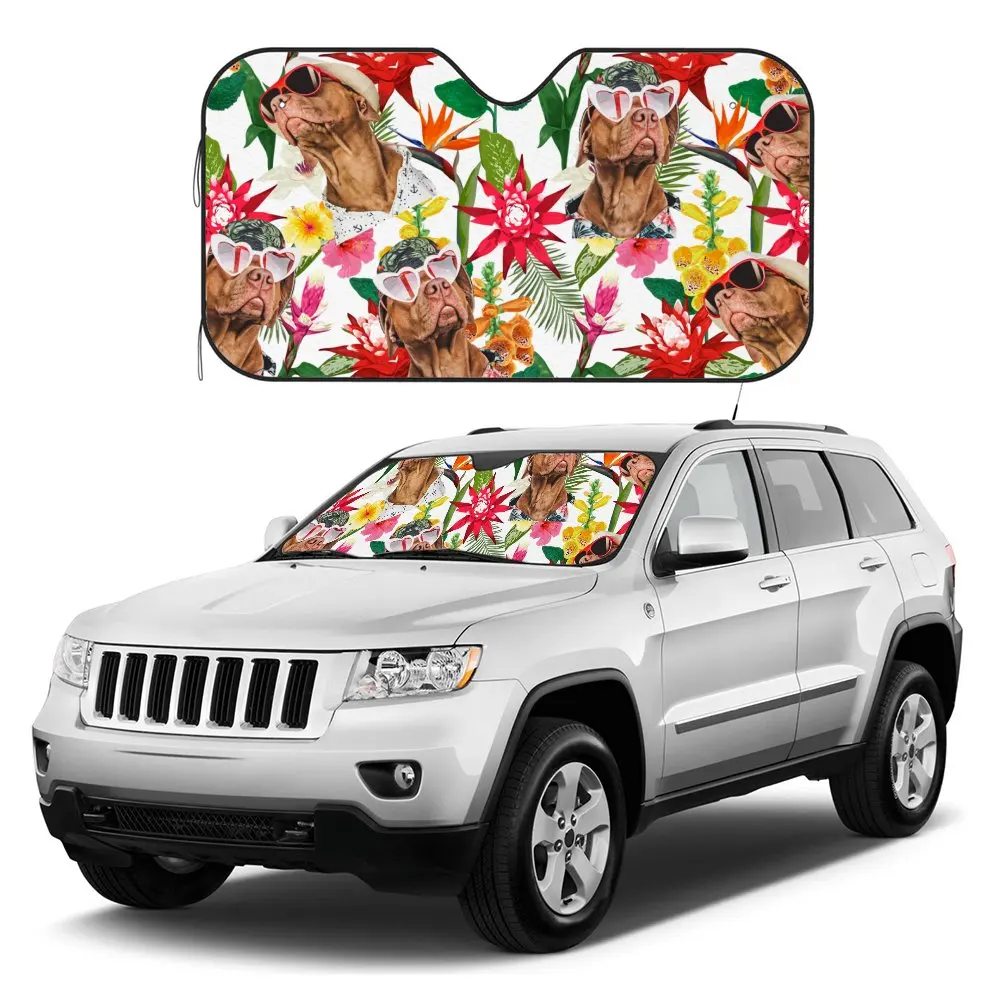 

Animal Bordeaux Dogs Driving Car Interior Front Windshield Sun Shade, Devon Rex Sunshade for Truck SUV- Blocks Uv Rays Protector