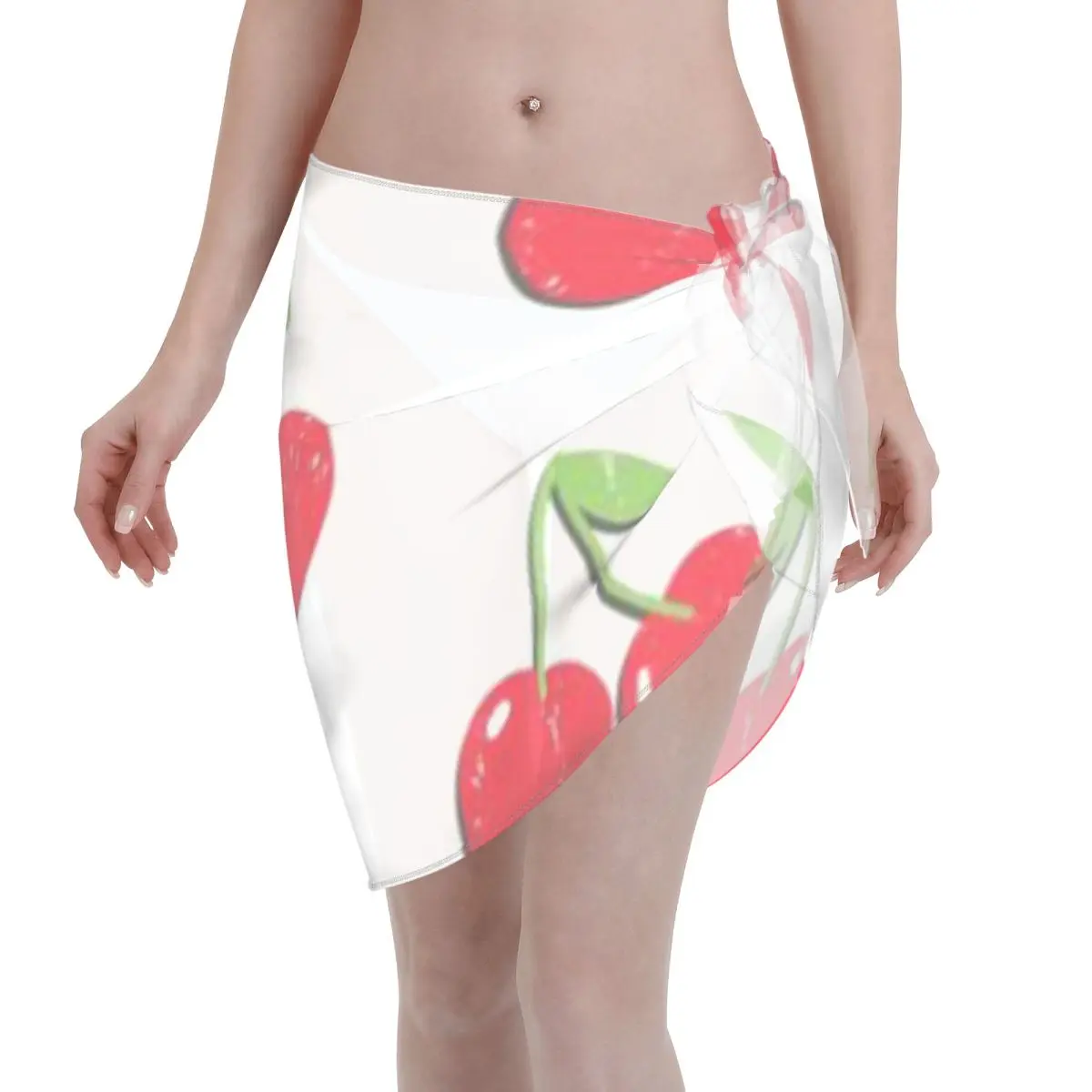 

Promotion Retro Cherries Vintage Aesthetic Fruit Design Women's Beach Wrap SkirtCoastal Morning Jog Beach Bathing Wrap