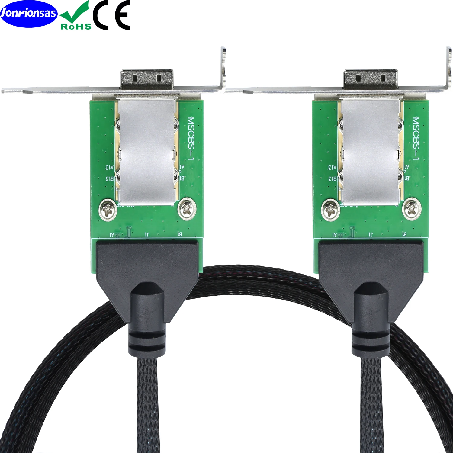 Mini SAS HD SFF-8088 26P PCBA Female with Low Profile Bracket to SAS SFF-8088 female 12Gbps External Impedance 30AWG cable