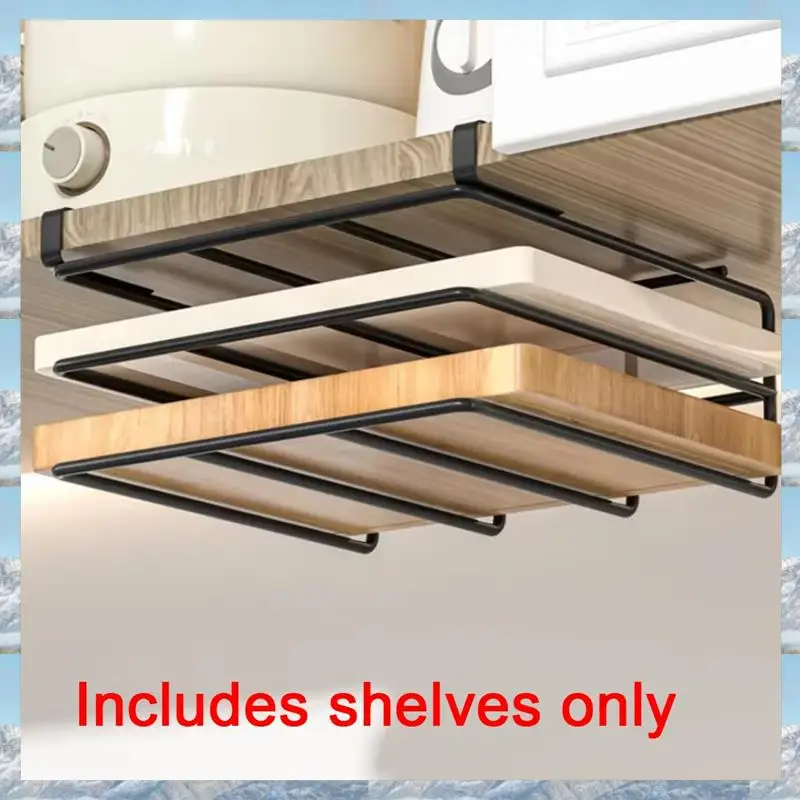 

2025 Hot Style Kitchen Non-Punch Storage Rack Multi-Function Cutting Board Storage Rack Cabinet Hanging Under-Cabinet Rack