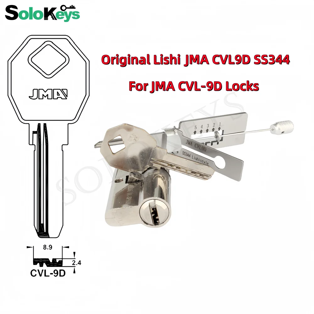 SOLOKEYS JMA CVL9D SS344 oryginalny Lishi 2 w 1 ślusarz dla JMA CVL-9D zamki do drzwi domowych dekodowanie narzędzi ślusarskich