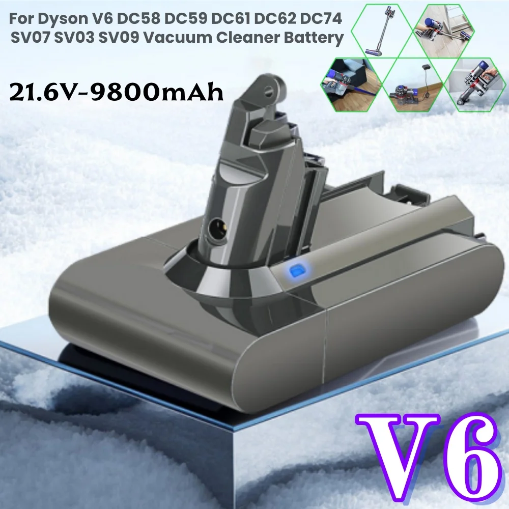 

V6 Handheld Vacuum Cleaner 21.6V 9800MAh Lithium-Ion Rechargeable Battery for Dyson