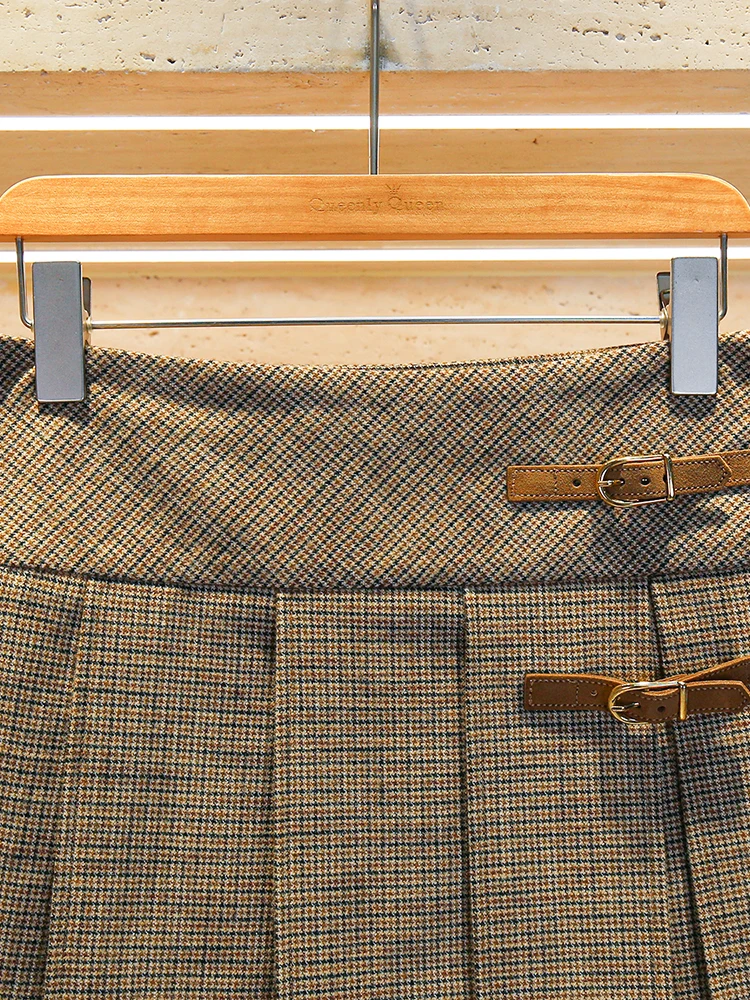 SIVOS High-End Women's ort Pleated Skirt Autumn College Sle Cheered f-length Skirt High Waist A-Line Silhouette