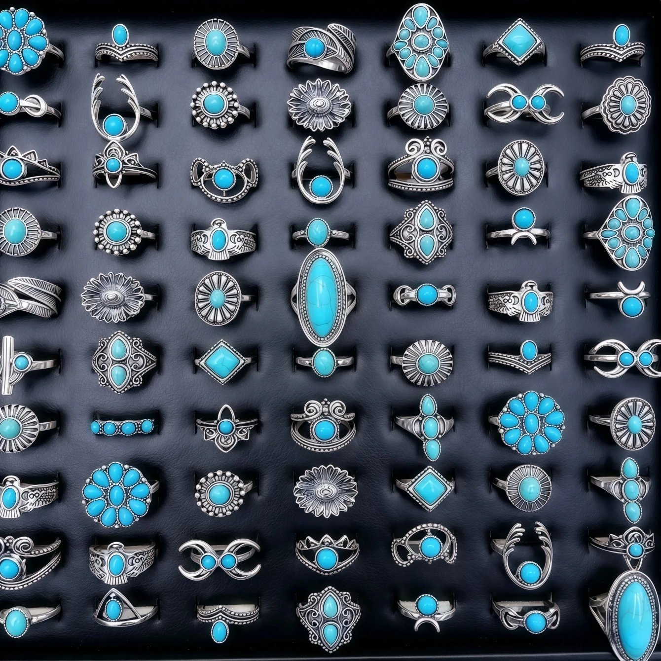 6/8/12/24개 빈티지 보헤미안 블루 터키석 반지  - Turquoise Stone Ring 리뷰 및 가격